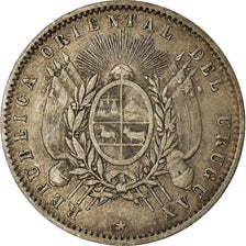 Coin, Uruguay, 20 Centesimos, 1893, Uruguay Mint, Santiago, EF(40-45), Silver