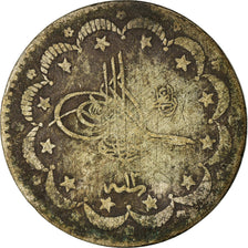 Moneta, Turchia, Abdul Hamid II, 5 Kurush, 1887, Qustantiniyah, B+, Argento