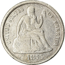 Coin, United States, Seated Liberty Dime, Dime, 1875, U.S. Mint, Carson City