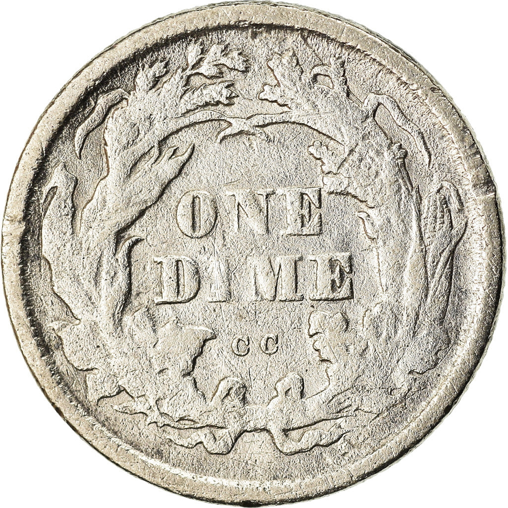 Coin, United States, Seated Liberty Dime, Dime, 1875, U.S. Mint, Carson City