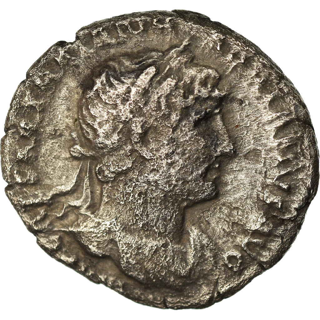 Moneda, Hadrian, Denarius, 124, Roma, BC+, Plata, RIC:116