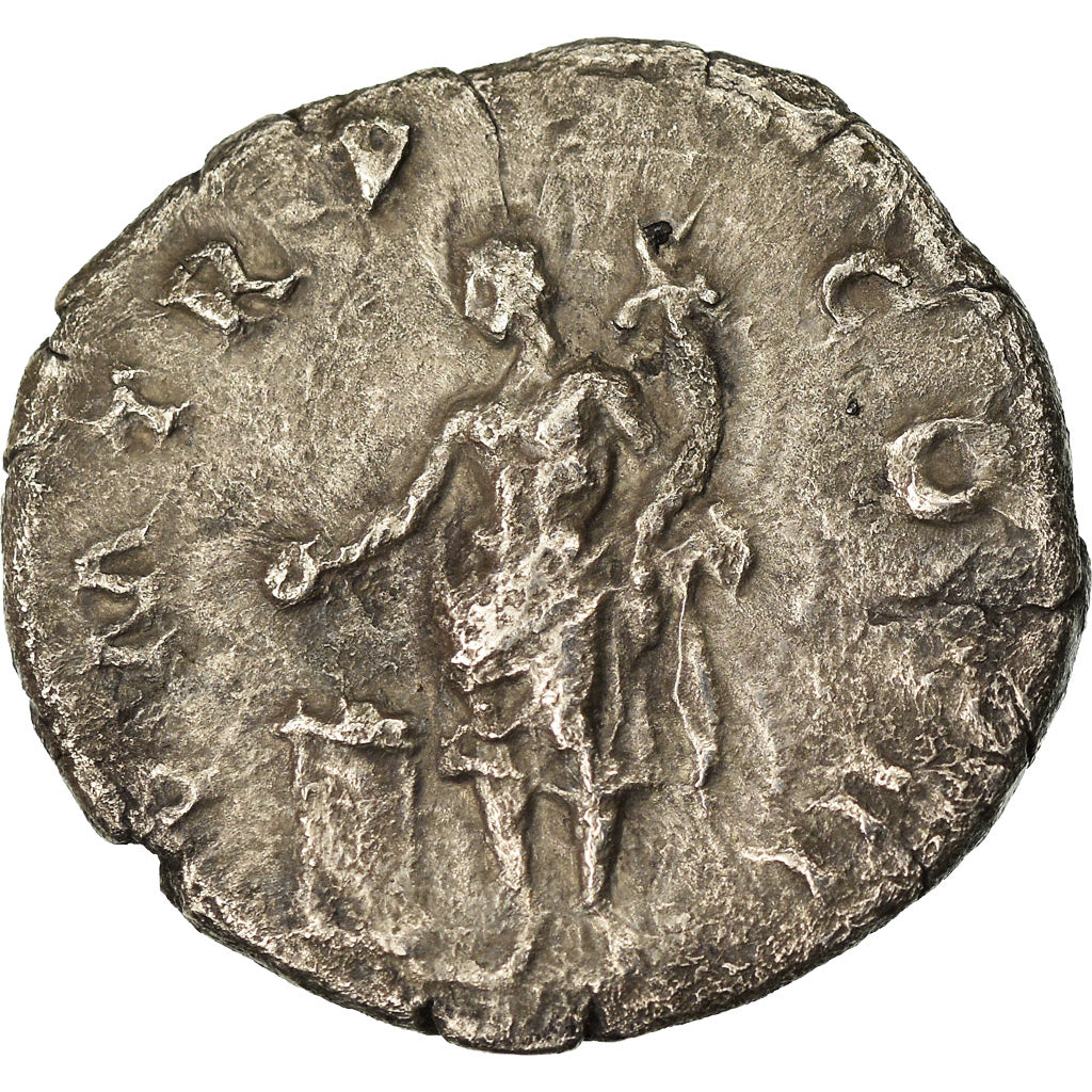 Moneda, Hadrian, Denarius, 124, Roma, BC+, Plata, RIC:116