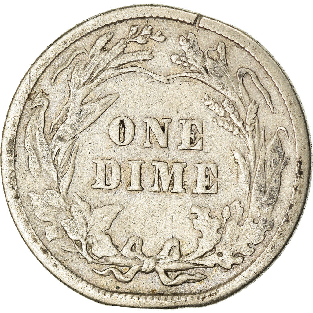 Monnaie, États-Unis, Barber Dime, Dime, 1912, U.S. Mint, Philadelphie, TB+