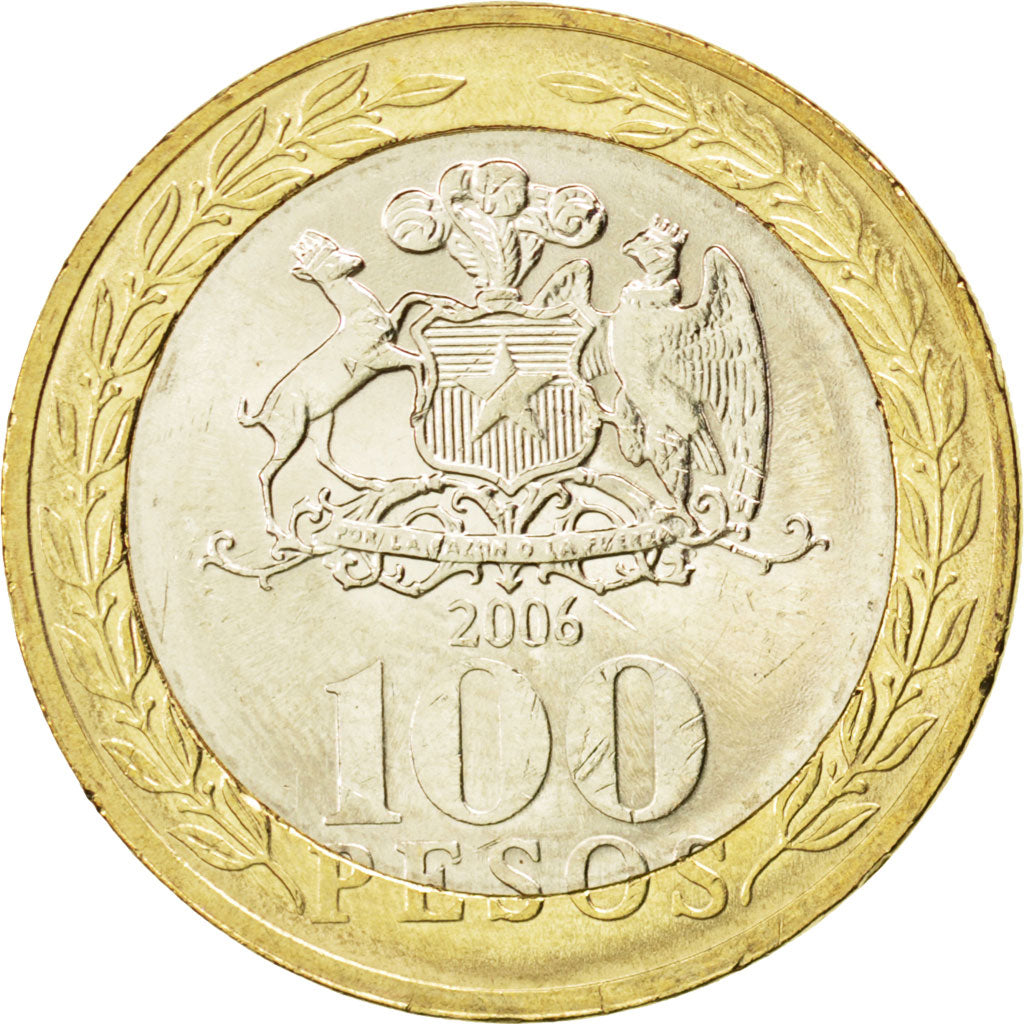 CHILE, 100 Pesos, 2006, Santiago, KM #236, MS(63), Bi-Metallic, 23.5, 7.56