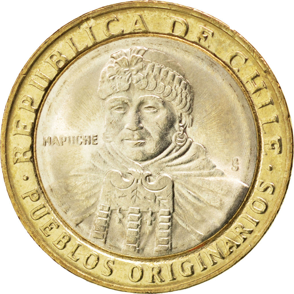 CHILE, 100 Pesos, 2005, Santiago, KM #236, MS(63), Bi-Metallic, 23.5, 7.62