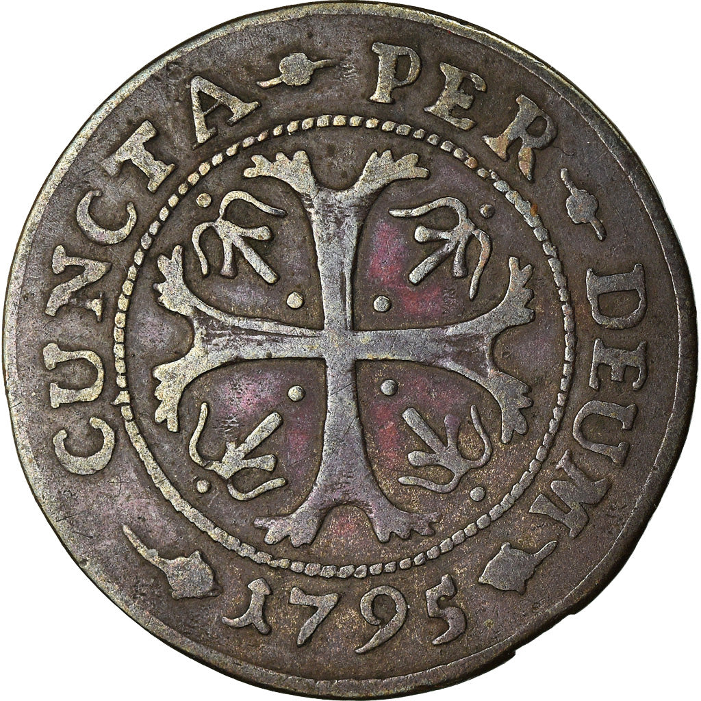 Moneta, CANTONI SVIZZERI, SOLOTHURN, 1/2 Batzen, 2 Kreuzer, 1795, BB, Biglione