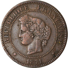 Münze, Frankreich, Cérès, 5 Centimes, 1871, Paris, SS, Bronze, KM:821.1
