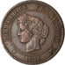 Münze, Frankreich, Cérès, 5 Centimes, 1871, Paris, SS, Bronze, KM:821.1