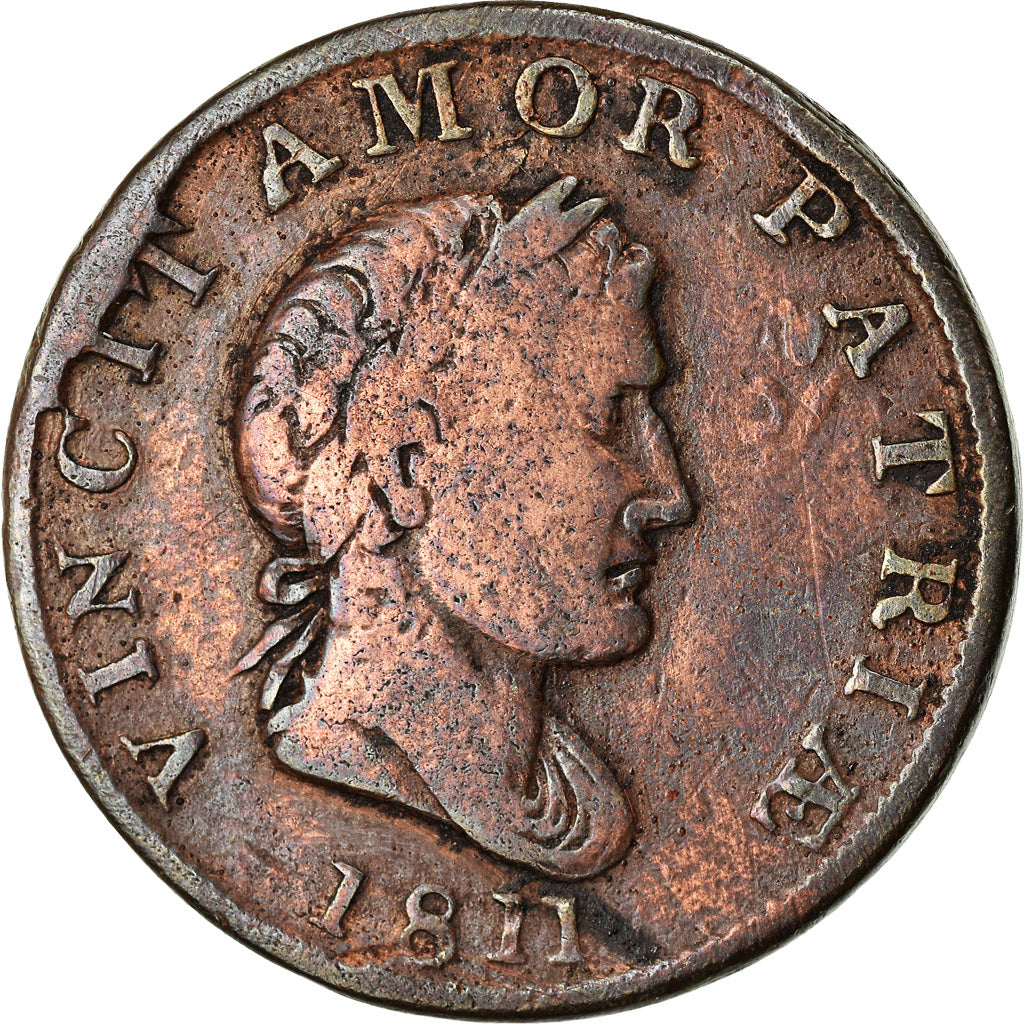 Monnaie, Grande-Bretagne, Essex, British Copper Company, Halfpenny Token, 1811