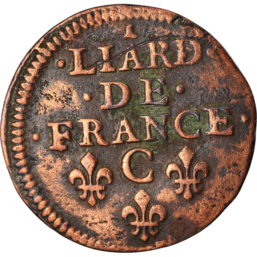 Moneda, Francia, Louis XIV, Liard de France au buste juvénile, deuxième type