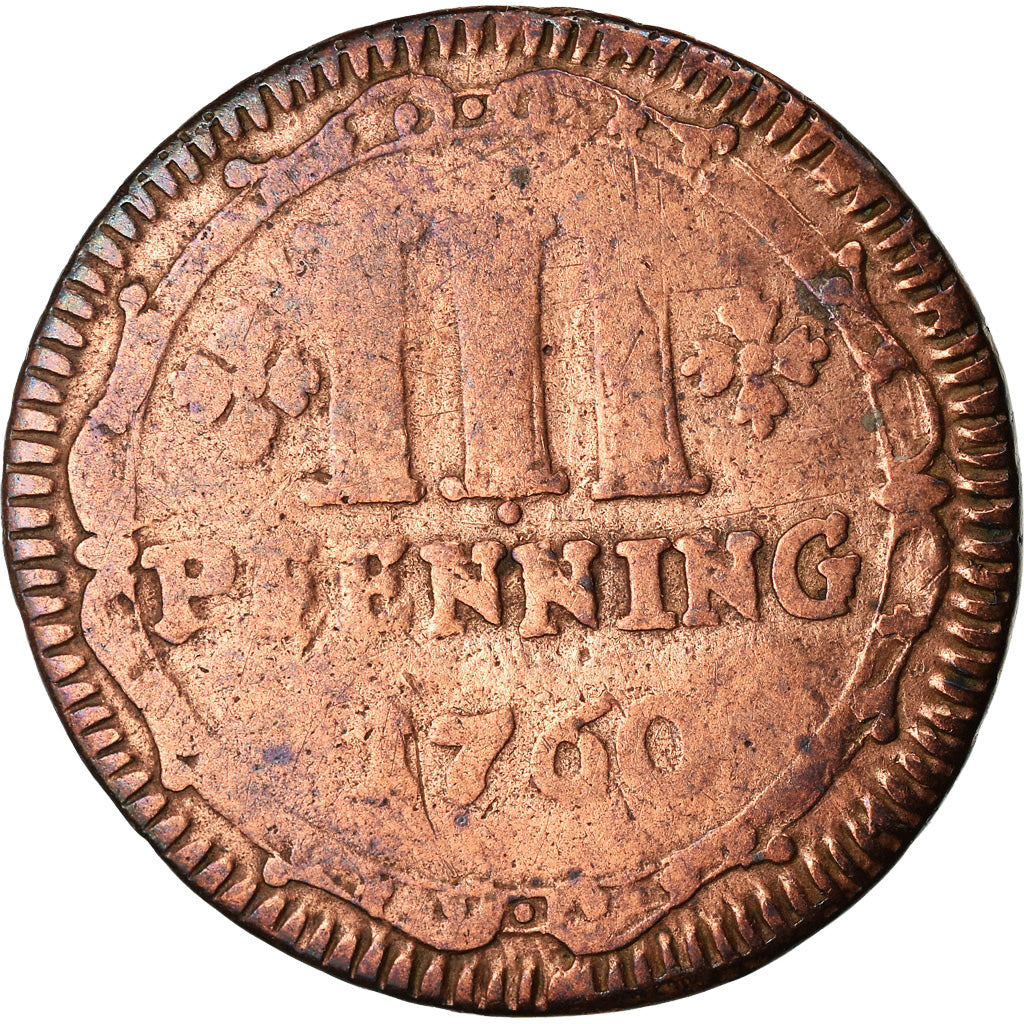 Münze, Deutsch Staaten, MUNSTER, 3 Pfenning, 1753, S+, Kupfer, KM:430