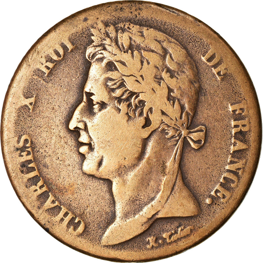 Munten, Franse koloniën, Charles X, 5 Centimes, 1830, Paris, FR, Bronze