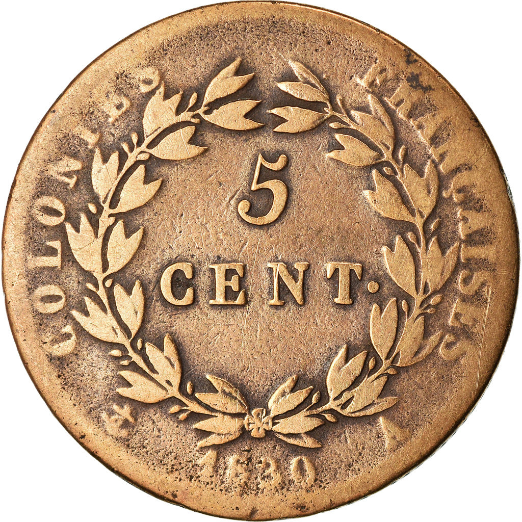 Munten, Franse koloniën, Charles X, 5 Centimes, 1830, Paris, FR, Bronze