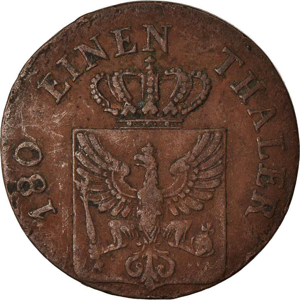 Monnaie, Etats allemands, PRUSSIA, Friedrich Wilhelm III, 2 Pfennig, 1826