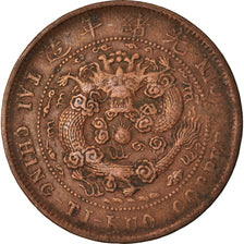 Monnaie, Chine, HUPEH PROVINCE, Kuang-hs, 10 Cash, 1906, Ching, TB+, Cuivre