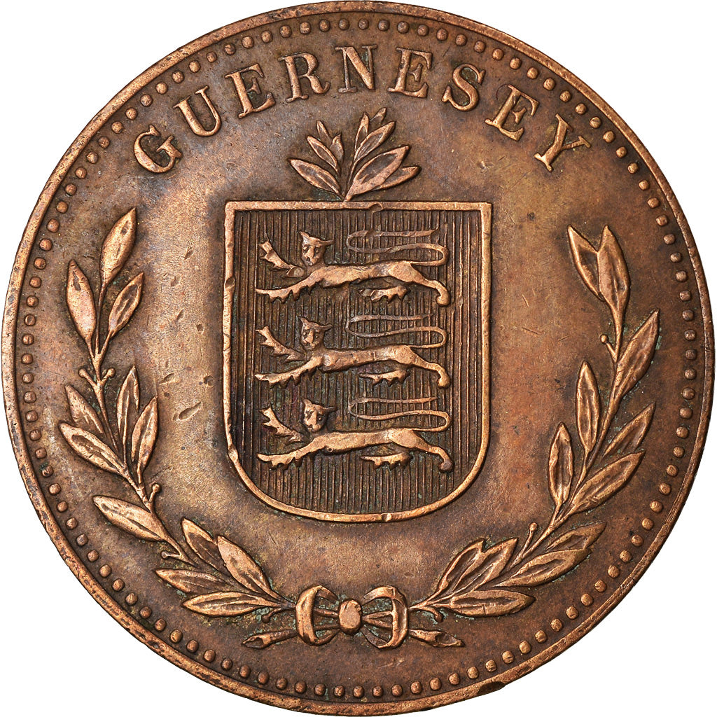 Moneda, Guernsey, 8 Doubles, 1918, Heaton, Birmingham, MBC+, Bronce, KM:14