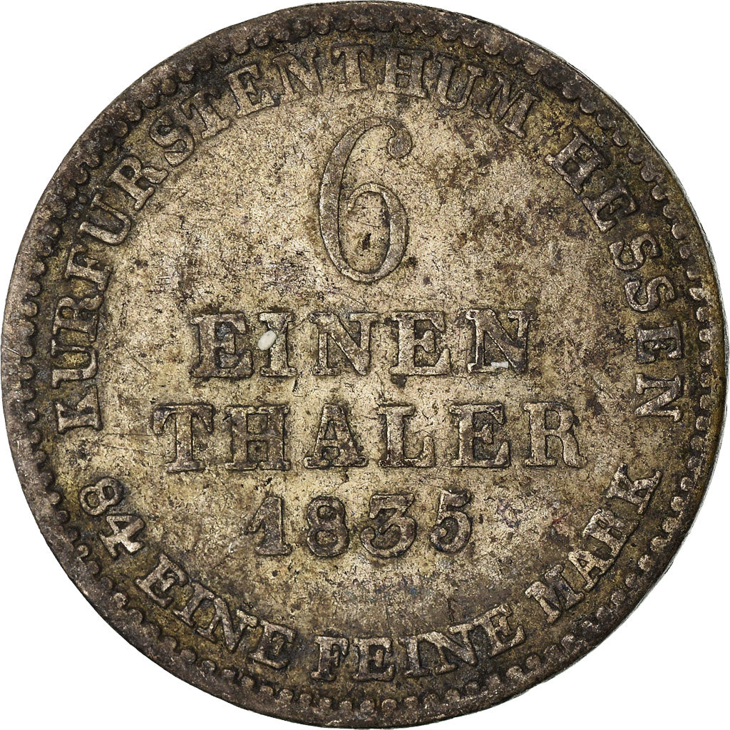 Monnaie, Etats allemands, HESSE-CASSEL, Wilhelm II and Friedrich Wilhelm, 1/6