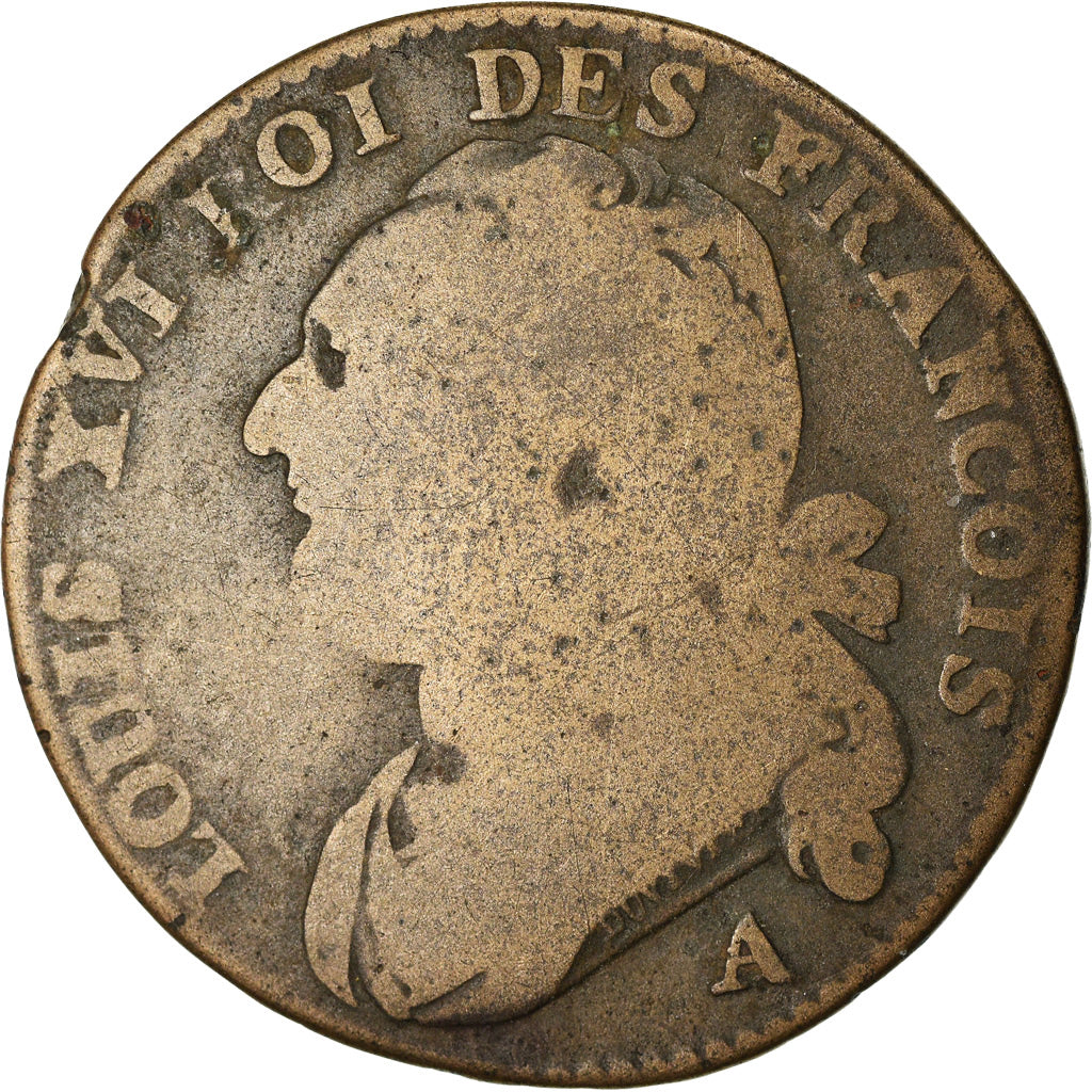 Coin, France, Louis XVI, 12 deniers françois, 12 Deniers, 1791, Paris