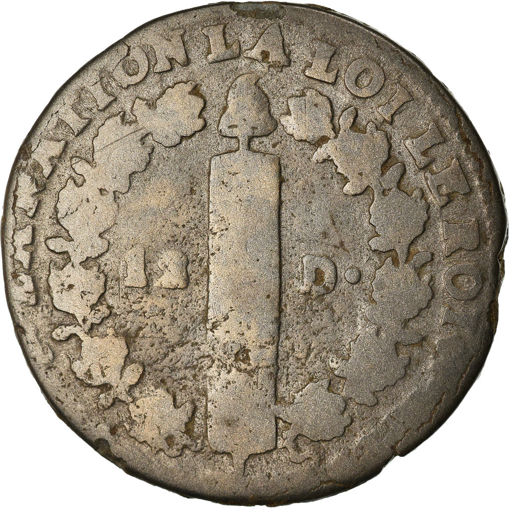 Münze, Frankreich, Louis XVI, 12 Deniers, 1792, Saumur, SGE, Bronze, Gadoury:15