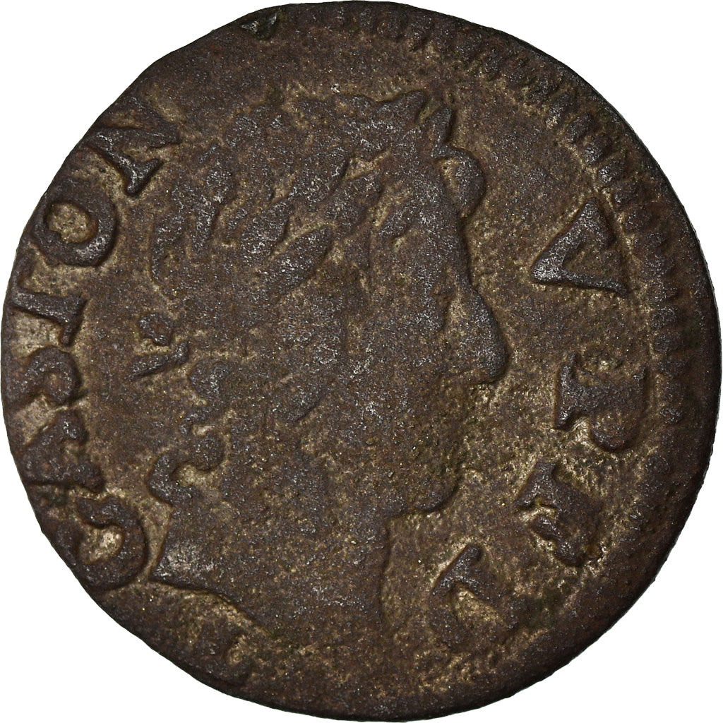 Moneda, Francia, DOMBES, Gaston d'Orléans, Denier Tournois, 1653, Trévoux