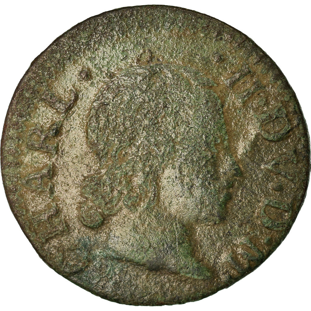 Münze, Frankreich, Ardennes, Charles II, Denier Tournois, 1652, Charleville, S