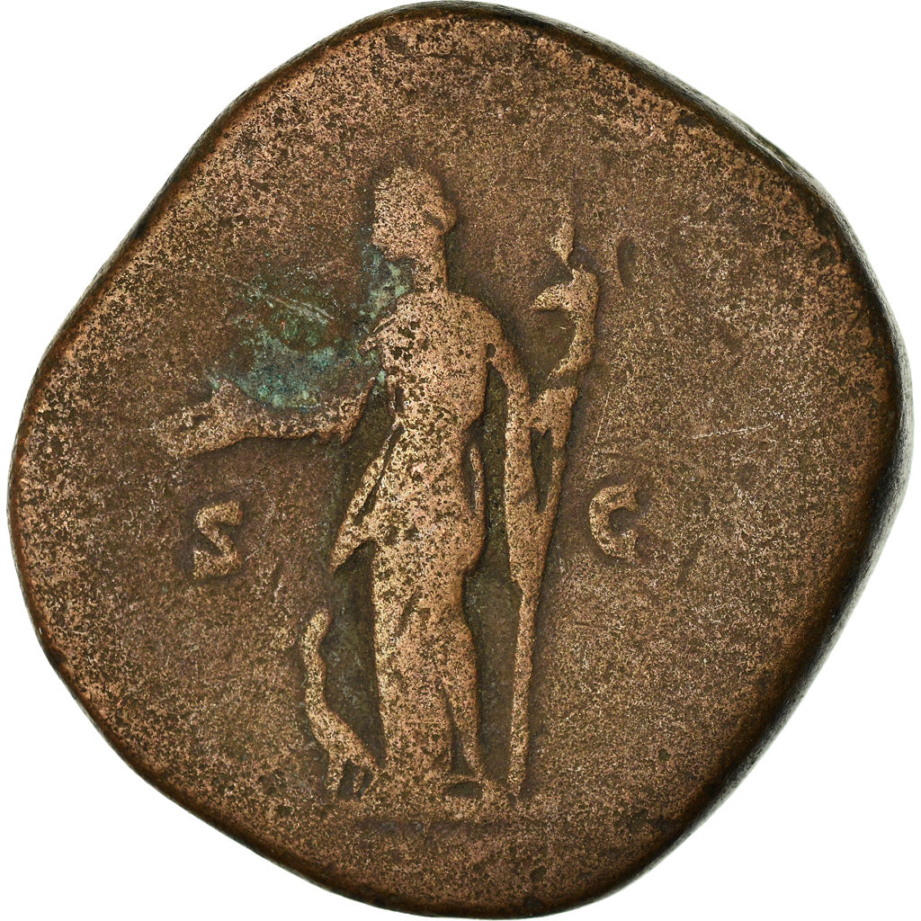 Monnaie, Faustina II, Sesterce, 161-164, Rome, B+, Bronze, RIC:1651