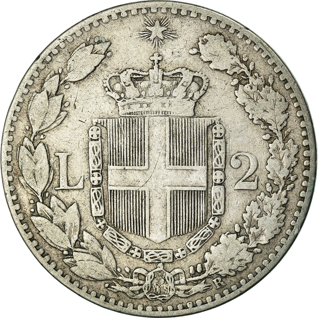 Monnaie, Italie, Umberto I, 2 Lire, 1882, Rome, TB, Argent, KM:23