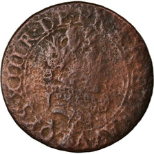 Coin, France, Louis XIII, Double tournois, buste juvénile au col fraisé