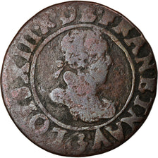 Moneda, Francia, Louis XIII, Double tournois, buste enfantin, Double Tournois