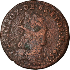 Moneda, Francia, Louis XIV, Liard de France, 1657, Acquigny, BC, Cobre, C2G:42
