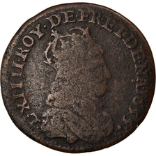 Moneta, Francia, Louis XIV, Liard de France au buste juvénile, deuxième type