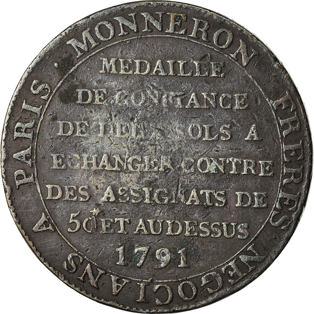 Münze, Frankreich, Monneron à la Liberté, 2 Sols, 1791, Birmingham, Monneron