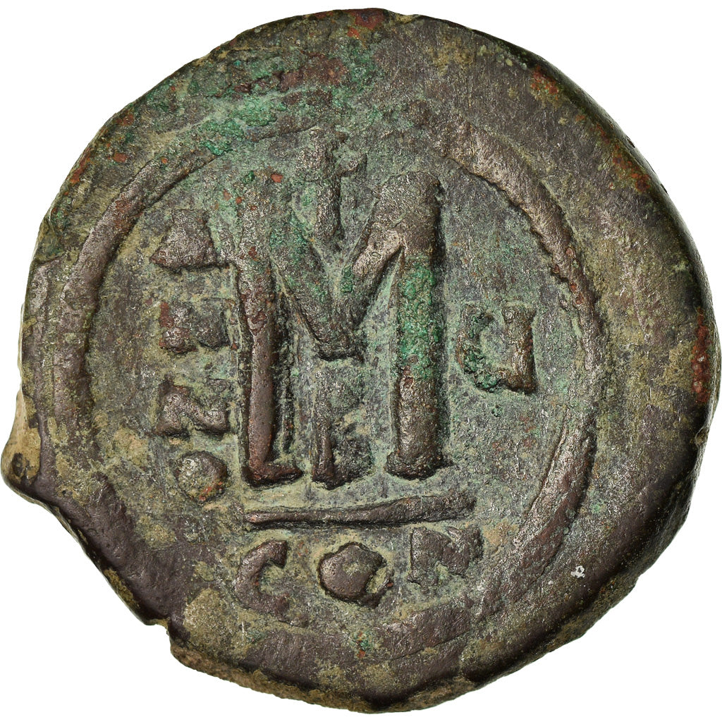 Coin, Maurice Tiberius, Follis, 586-587, Constantinople, EF(40-45), Copper