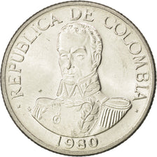 COLOMBIA, Peso, 1980, KM #258.2, MS(63), Copper-Nickel, 25.3, 6.73