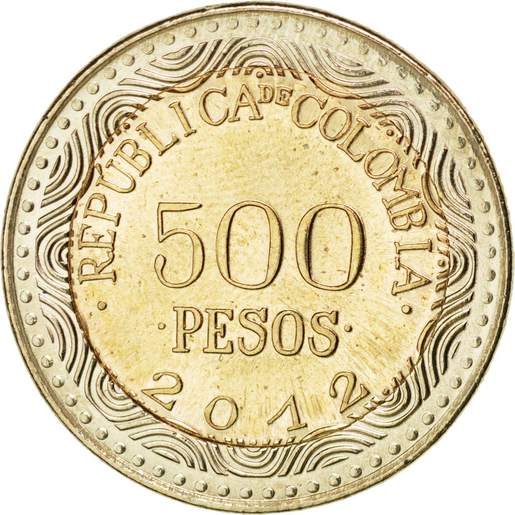 COLOMBIA, 500 Pesos, 2012, KM #298, MS(63), Bi-Metallic, 23.7, 7.00
