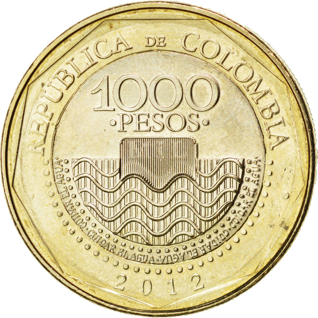 COLOMBIA, 1000 Pesos, 2012, KM #299, MS(63), Bi-Metallic, 26.7, 9.83