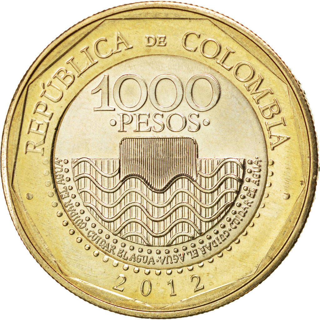 COLOMBIA, 1000 Pesos, 2012, KM #299, MS(63), Bi-Metallic, 26.7, 9.71