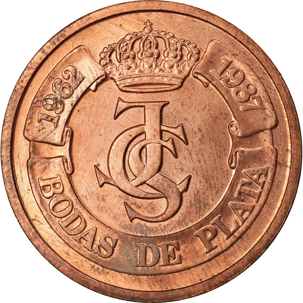 Spain, Medal, Ceca de Madrid, Bodas de Plata, 1987, Proof, MS(63), Copper