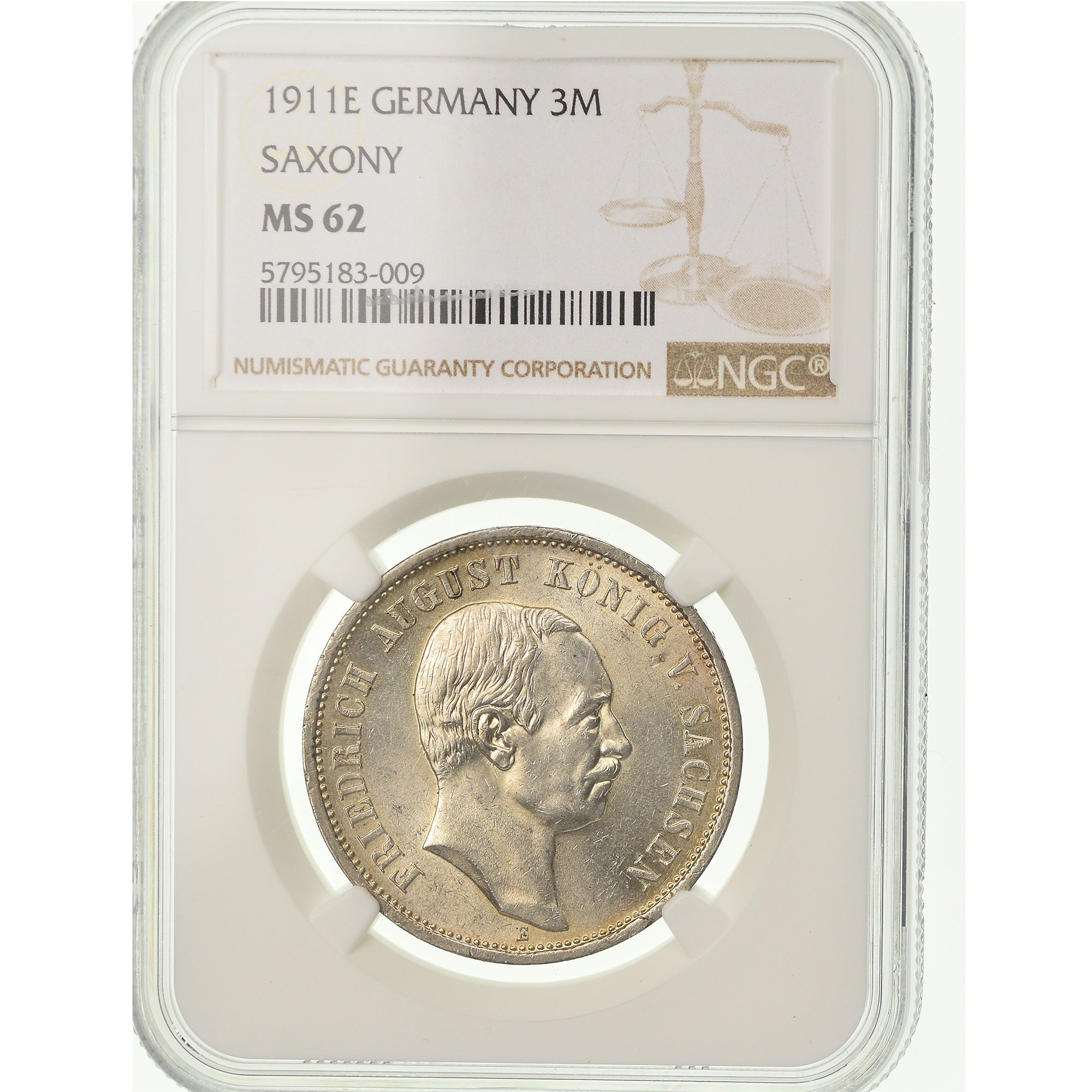 Moneta, Stati tedeschi, SAXONY-ALBERTINE, Friedrich August III, 3 Mark, 1911