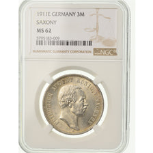Moneta, Stati tedeschi, SAXONY-ALBERTINE, Friedrich August III, 3 Mark, 1911