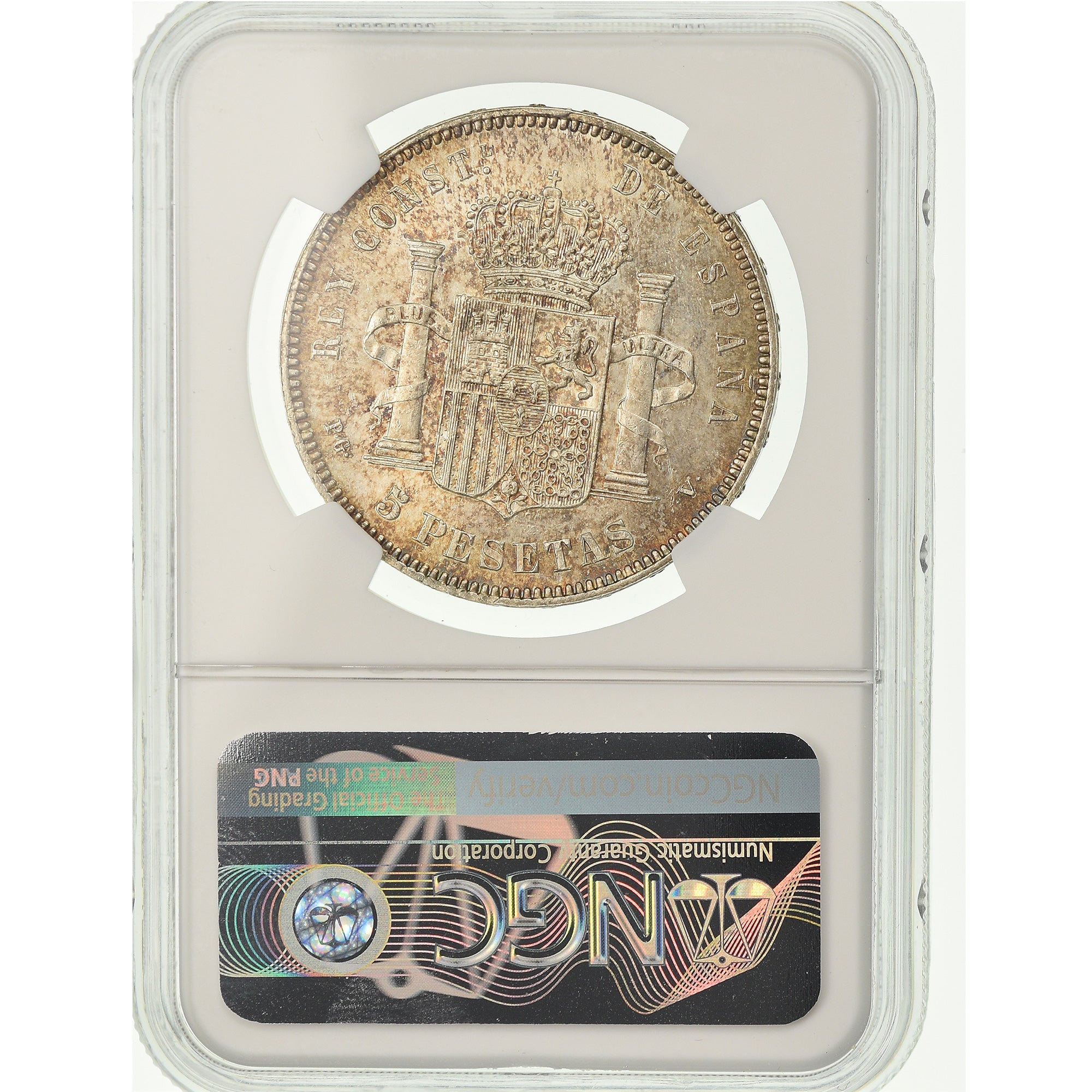 Moneda, España, Alfonso XIII, 5 Pesetas, 1894, Madrid, NGC, MS63, SC, Plata