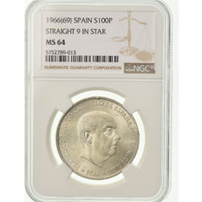 Moneta, Spagna, Caudillo and regent, 100 Pesetas, 1966 (69), Madrid, NGC, MS64