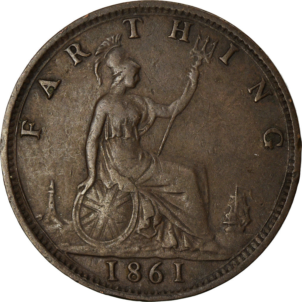 Moneta, Gran Bretagna, Victoria, Farthing, 1861, BB, Bronzo, KM:747.2