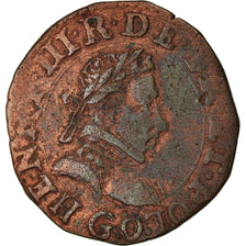 Moneta, Francia, Henri III, Double Tournois, 1581, Poitiers, MB+, Rame, CGKL:96