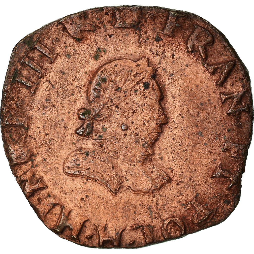 Munten, Frankrijk, Henri III, Double Tournois, 1586, La Rochelle, FR+, Koper