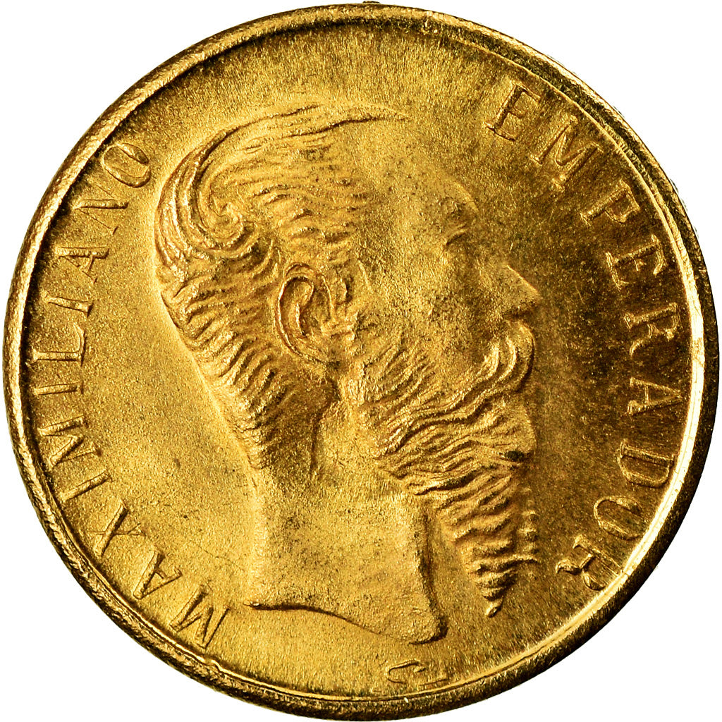Münze, Mexiko, Maximilian, Peso, 1865, Restrike, UNZ, Gold