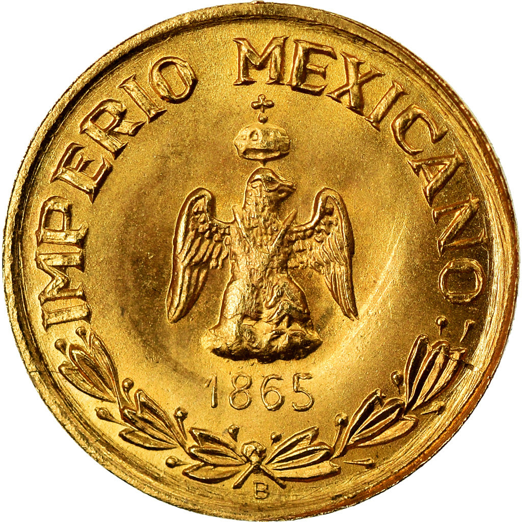 Münze, Mexiko, Maximilian, Peso, 1865, Restrike, UNZ, Gold