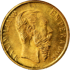 Moneta, Messico, Maximilian, Peso, 1865, Restrike, SPL, Oro