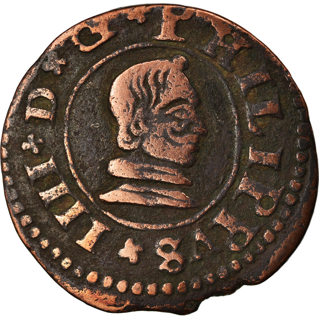Coin, Spain, Philip IV, 16 Maravedis, VF(20-25), Copper