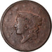 Coin, United States, Coronet Cent, Cent, 1837, U.S. Mint, Philadelphia